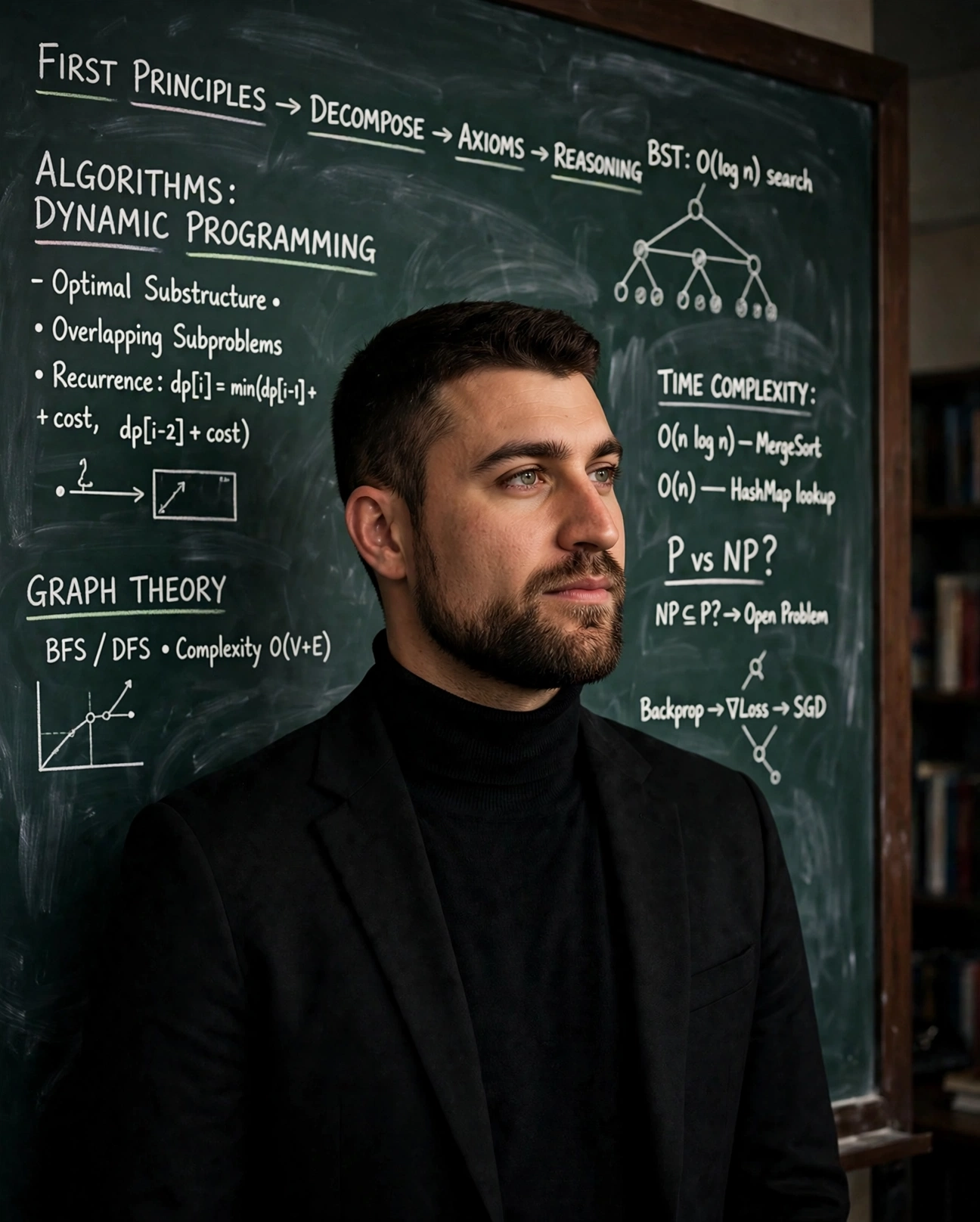Dark academia portrait