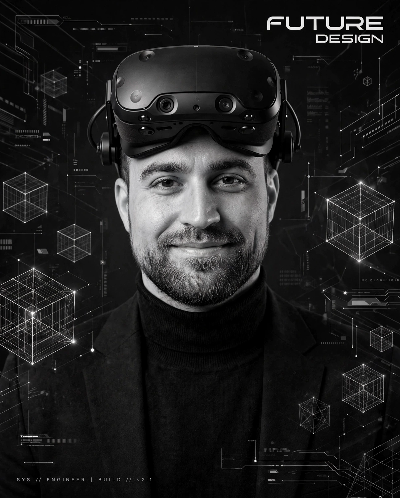 Futuristic editorial portrait